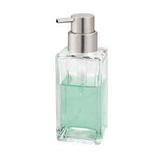 14oz 400ml Square Refillable Glass Liquid Soap Dispenser empty Hand Sanitizer Pump Bottle with Stainless steel pump